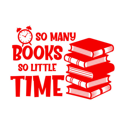 Wall Stickers So Many Books So Little Time Fun Lettering Clock Book Shops It Won'T Fall Off