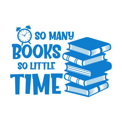 Wall Stickers So Many Books So Little Time Fun Lettering Clock Book Shops It Won'T Fall Off