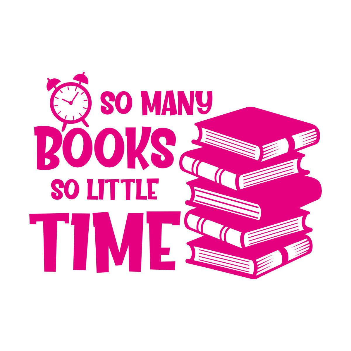 Wall Stickers So Many Books So Little Time Fun Lettering Clock Book Shops It Won'T Fall Off