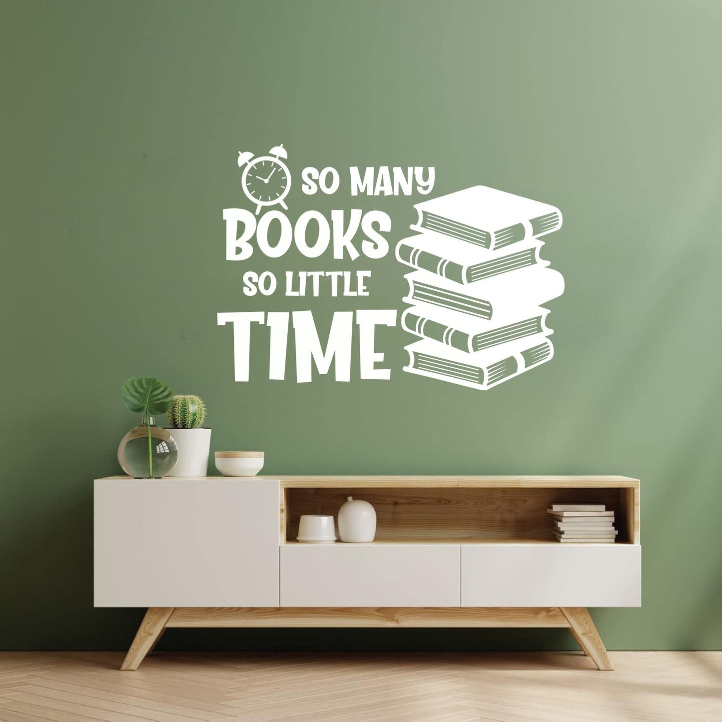 Wall Stickers So Many Books So Little Time Fun Lettering Clock Book Shops It Won'T Fall Off