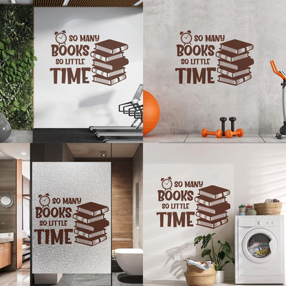 Wall Stickers So Many Books So Little Time Fun Lettering Clock Book Shops It Won'T Fall Off
