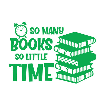 Wall Stickers So Many Books So Little Time Fun Lettering Clock Book Shops It Won'T Fall Off