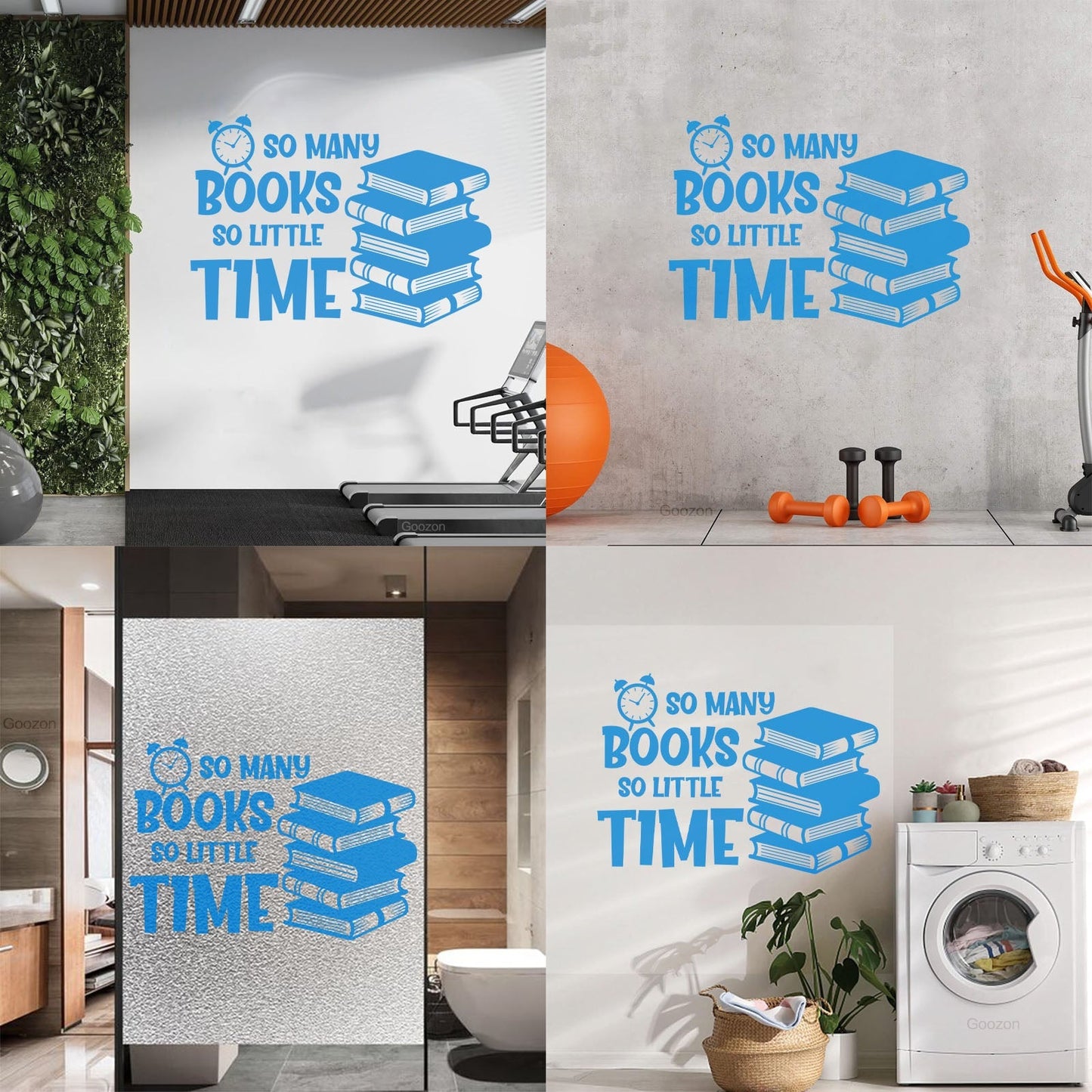 Wall Stickers So Many Books So Little Time Fun Lettering Clock Book Shops It Won'T Fall Off