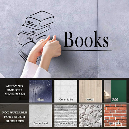 Fine Carving Decals Books Library Bookstore Bookworm School Personalized Customization