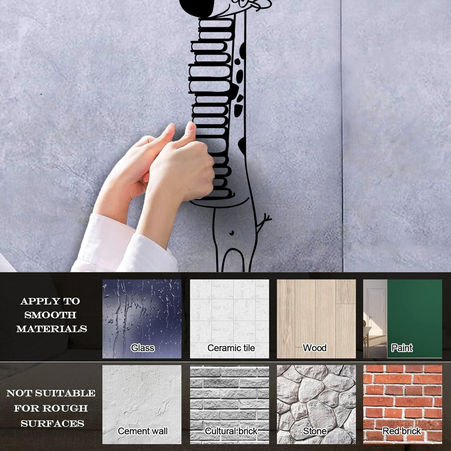 Vinyl Wall Stickers Giraffe Library Reading Bookstore Books Kids Animal Store Decoration