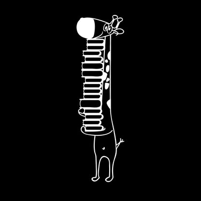 Vinyl Wall Stickers Giraffe Library Reading Bookstore Books Kids Animal Store Decoration