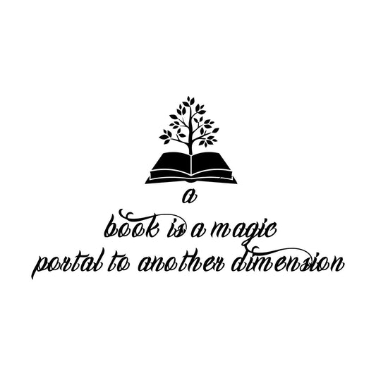 Vinyl Art Sticker Book Club Reading Quote Magic Portal Waterproof