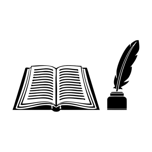 Book Feather Bookstore Bookworm School Science Lettering Decals Personalized Customization