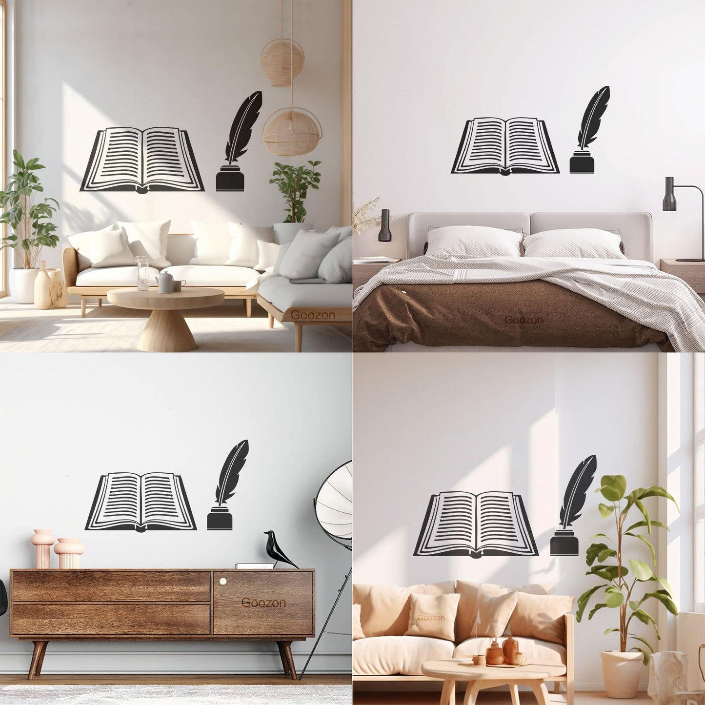 Book Feather Bookstore Bookworm School Science Lettering Decals Personalized Customization