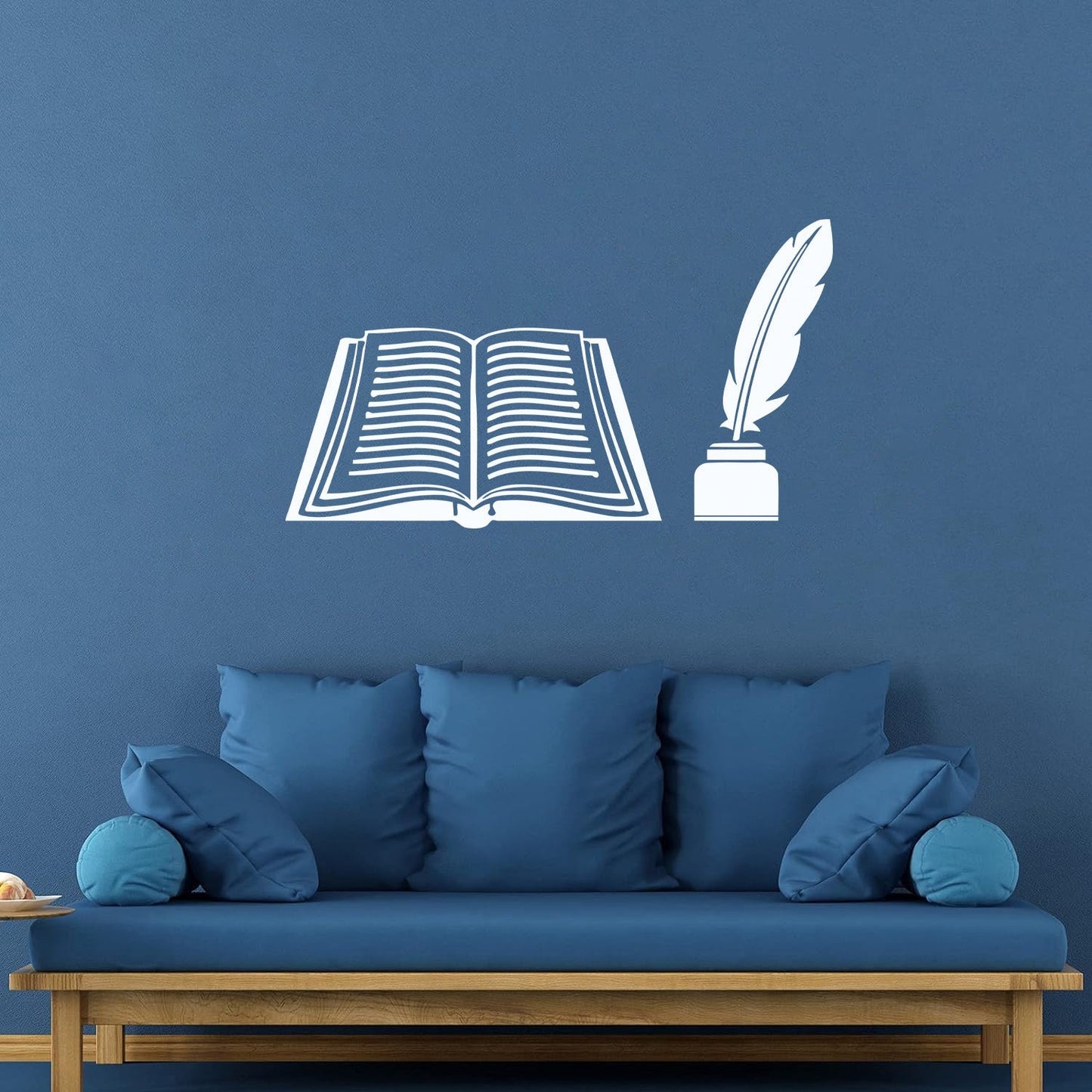 Book Feather Bookstore Bookworm School Science Lettering Decals Personalized Customization