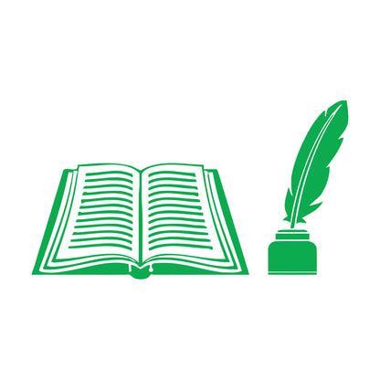 Book Feather Bookstore Bookworm School Science Lettering Decals Personalized Customization