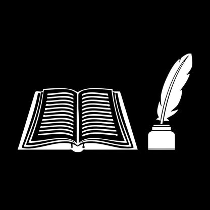 Book Feather Bookstore Bookworm School Science Lettering Decals Personalized Customization