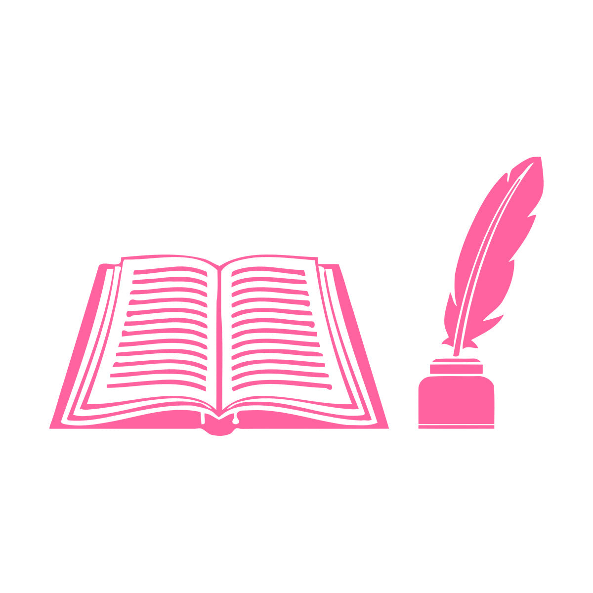 Book Feather Bookstore Bookworm School Science Lettering Decals Personalized Customization