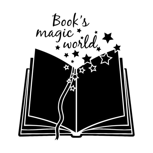 Wall Decals Paster Paper Book'S Magic Words Open Book Library Personalized Customization