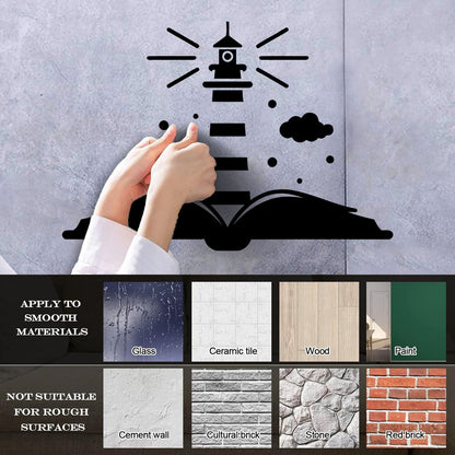 Wall Decals Paster Paper Lighthouse Book Kids School Can Modify And Add Information