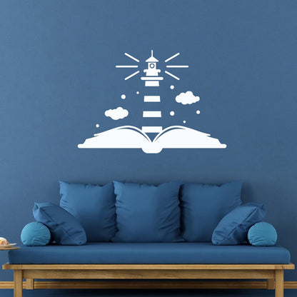 Wall Decals Paster Paper Lighthouse Book Kids School Can Modify And Add Information