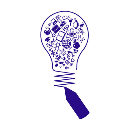 Vinyl Wall Stickers Science Open Book Lamp Physics School Wall Beautification