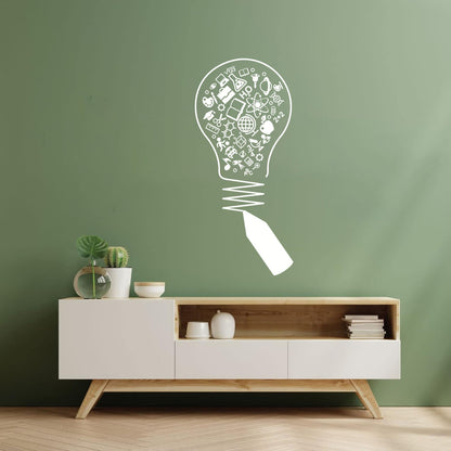 Vinyl Wall Stickers Science Open Book Lamp Physics School Wall Beautification
