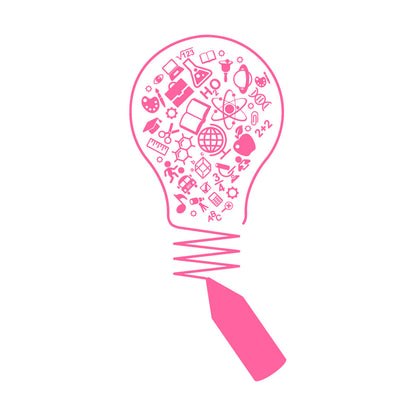 Vinyl Wall Stickers Science Open Book Lamp Physics School Wall Beautification