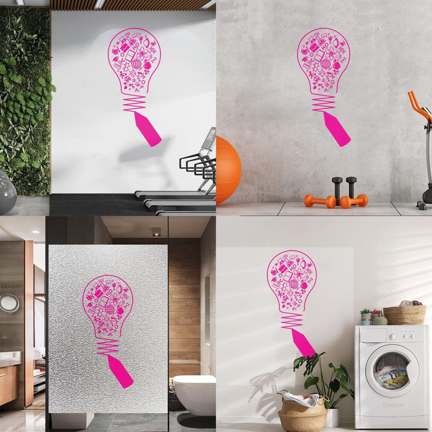 Vinyl Wall Stickers Science Open Book Lamp Physics School Wall Beautification