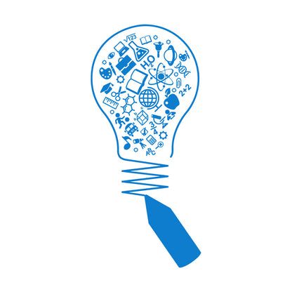 Vinyl Wall Stickers Science Open Book Lamp Physics School Wall Beautification