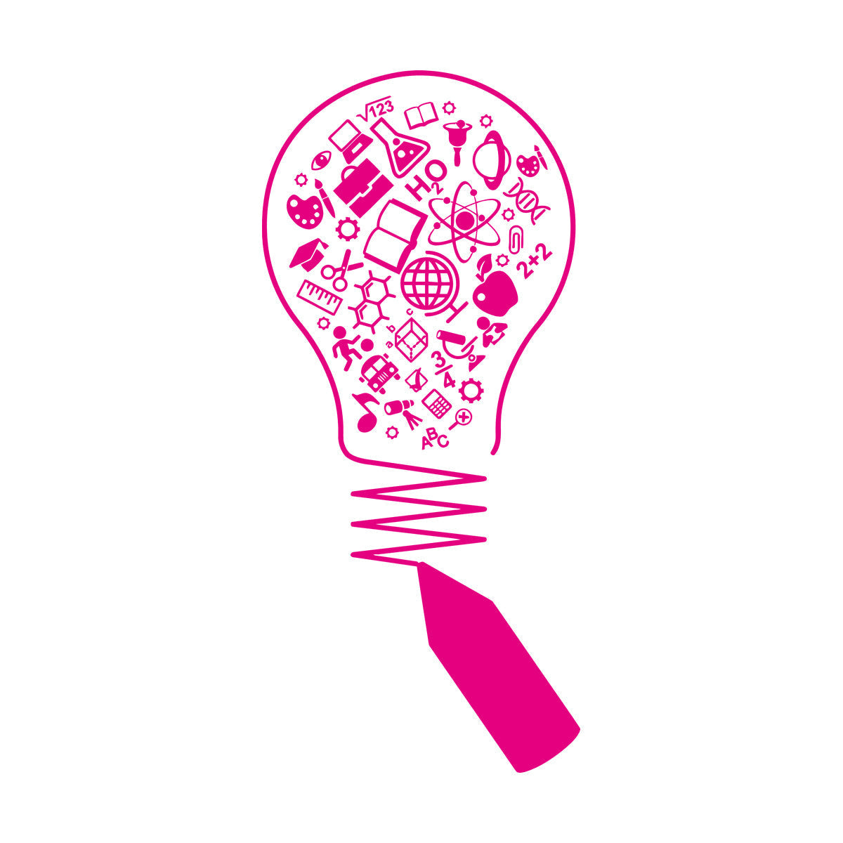 Vinyl Wall Stickers Science Open Book Lamp Physics School Wall Beautification