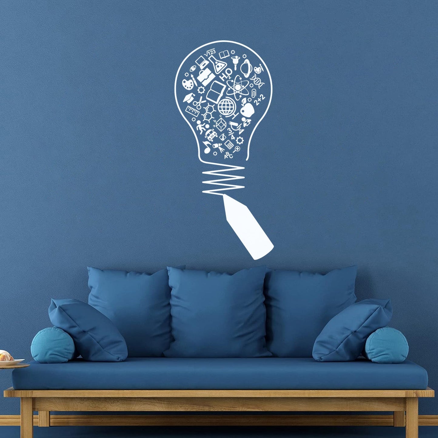 Vinyl Wall Stickers Science Open Book Lamp Physics School Wall Beautification