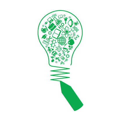 Vinyl Wall Stickers Science Open Book Lamp Physics School Wall Beautification