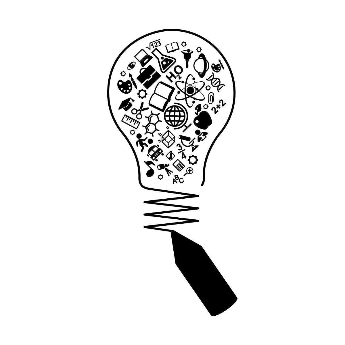 Vinyl Wall Stickers Science Open Book Lamp Physics School Wall Beautification