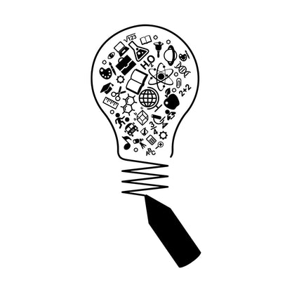 Vinyl Wall Stickers Science Open Book Lamp Physics School Wall Beautification