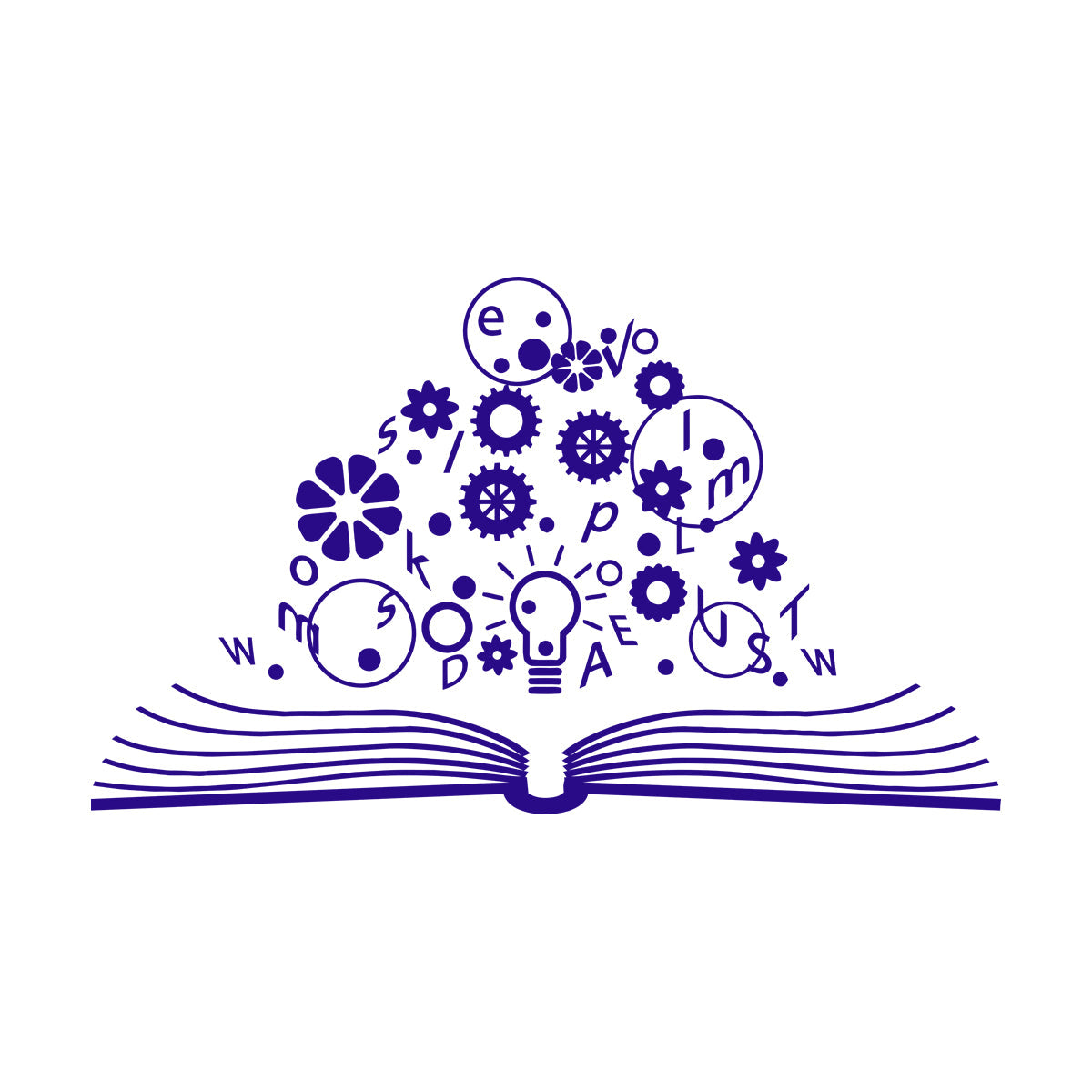 Wall Decals School Brain Science Open Book Lamp Gears Physics Car Body Decoration