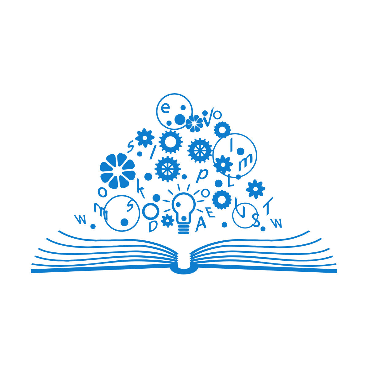 Wall Decals School Brain Science Open Book Lamp Gears Physics Car Body Decoration