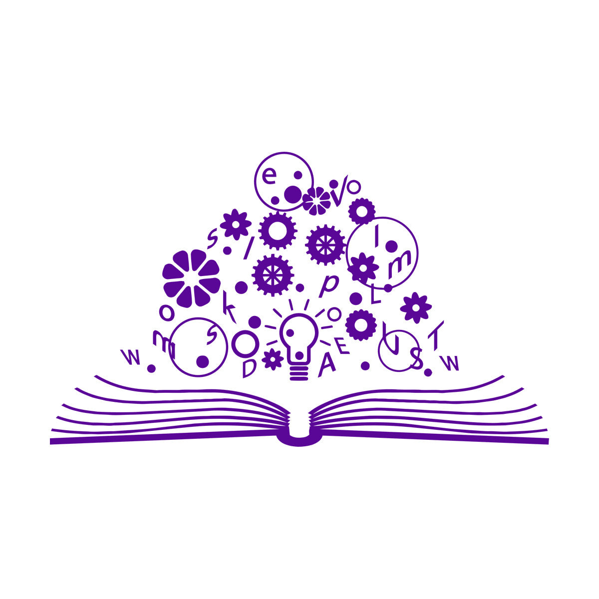 Wall Decals School Brain Science Open Book Lamp Gears Physics Car Body Decoration