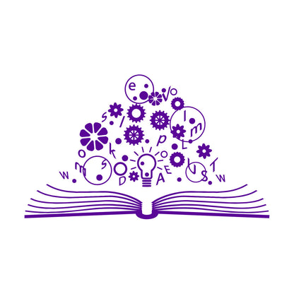 Wall Decals School Brain Science Open Book Lamp Gears Physics Car Body Decoration