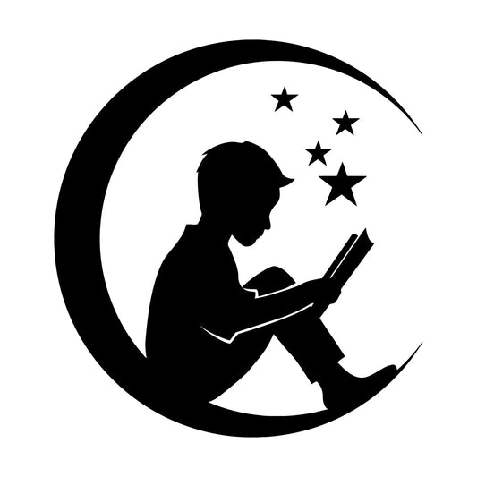Wall Vinyl Sticker Decor Star Moon Boy With Fairy Tales Book Removable Without Leaving Glue