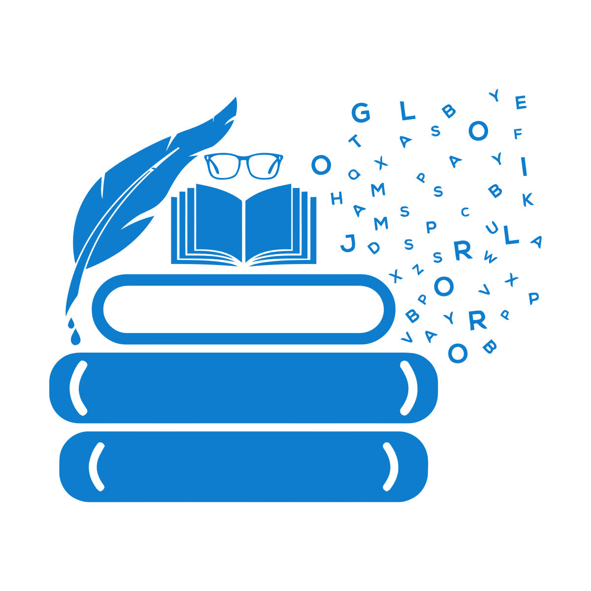 Vinyl Art Sticker Symbol Of Knowledge Books Glasses Pen Writing Library Equipped With Transfer Film Kit