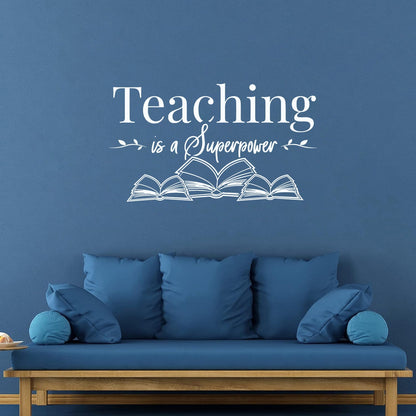 Lettering Decals Teaching Superpower School Phrase Open Books Art Mural Painting