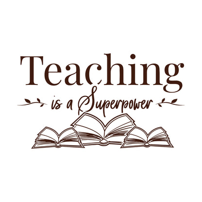 Lettering Decals Teaching Superpower School Phrase Open Books Art Mural Painting
