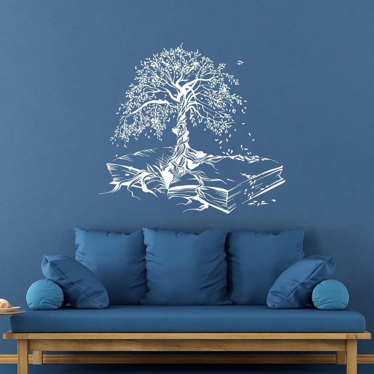 Lettering Stickers Tree Book Leaves Knowledge Library Reading Room Waterproof