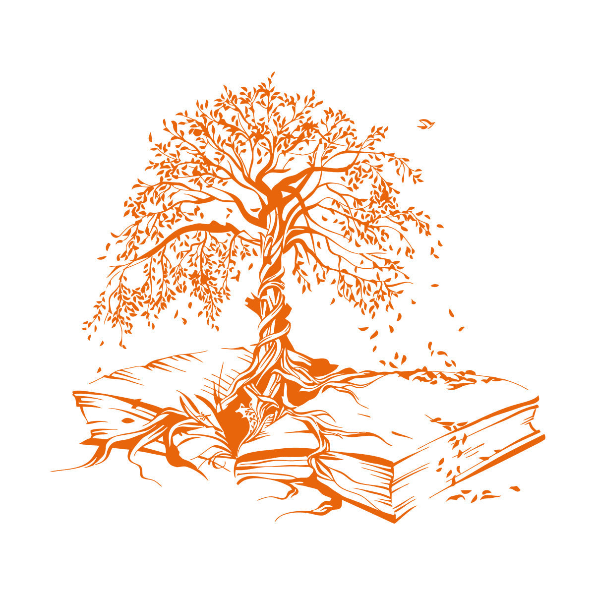 Lettering Stickers Tree Book Leaves Knowledge Library Reading Room Waterproof