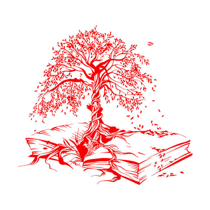 Lettering Stickers Tree Book Leaves Knowledge Library Reading Room Waterproof