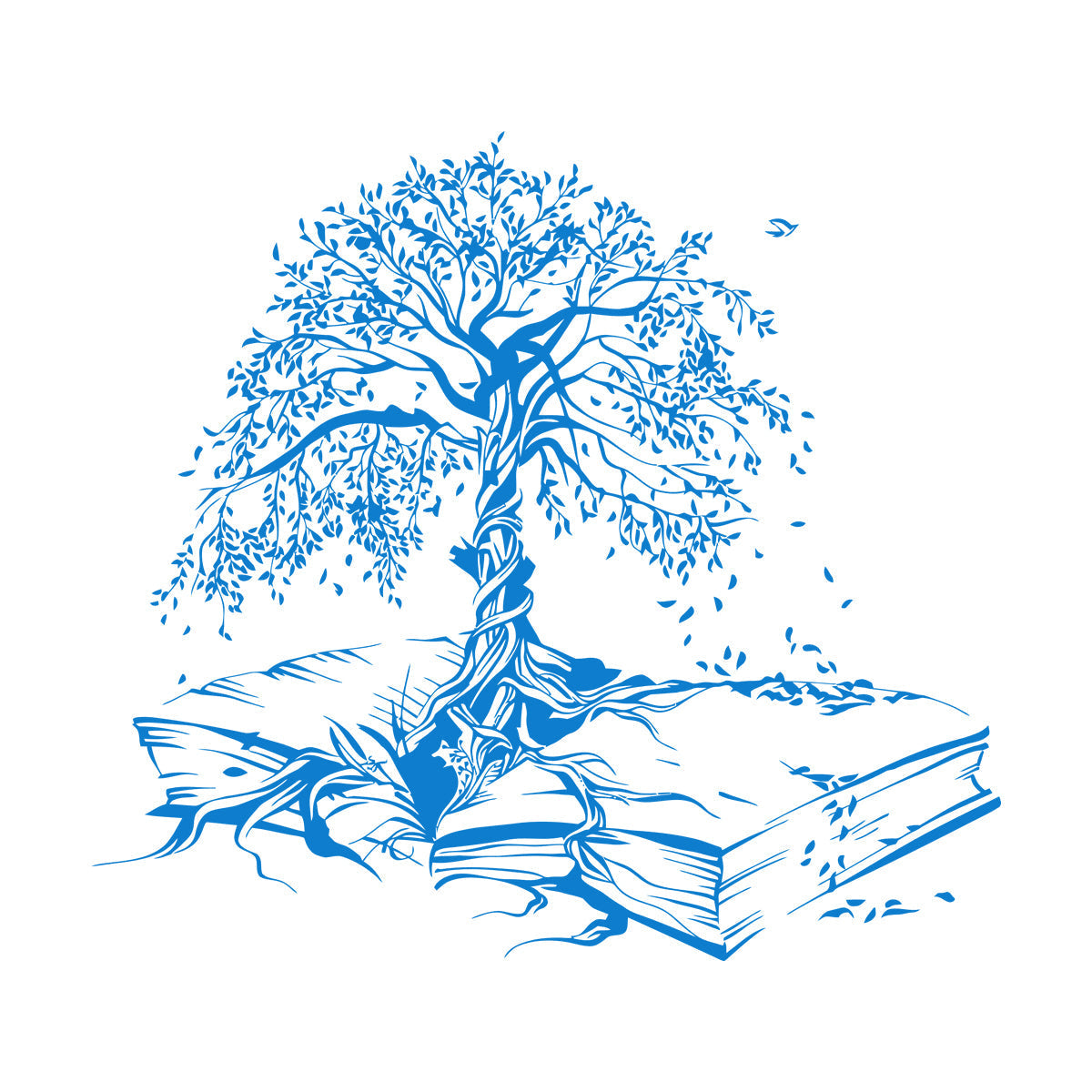 Lettering Stickers Tree Book Leaves Knowledge Library Reading Room Waterproof