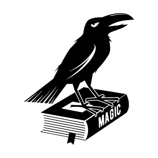 Wall Vinyl Sticker Decor Crow Magic Book Home Glass Stickers