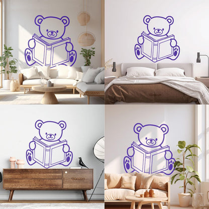 Wall Stickers Teddy Bear Book Abc Study Kids Nursery Tattoo Culture