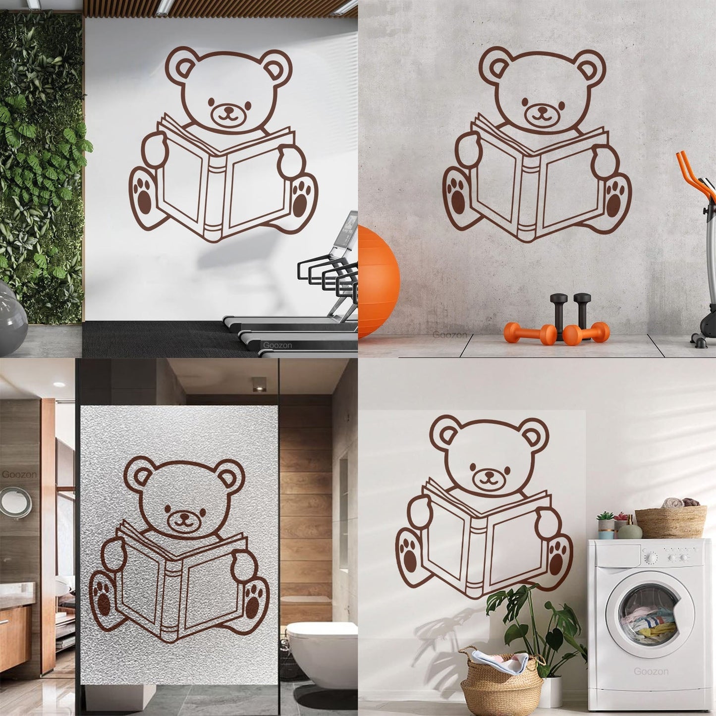 Wall Stickers Teddy Bear Book Abc Study Kids Nursery Tattoo Culture