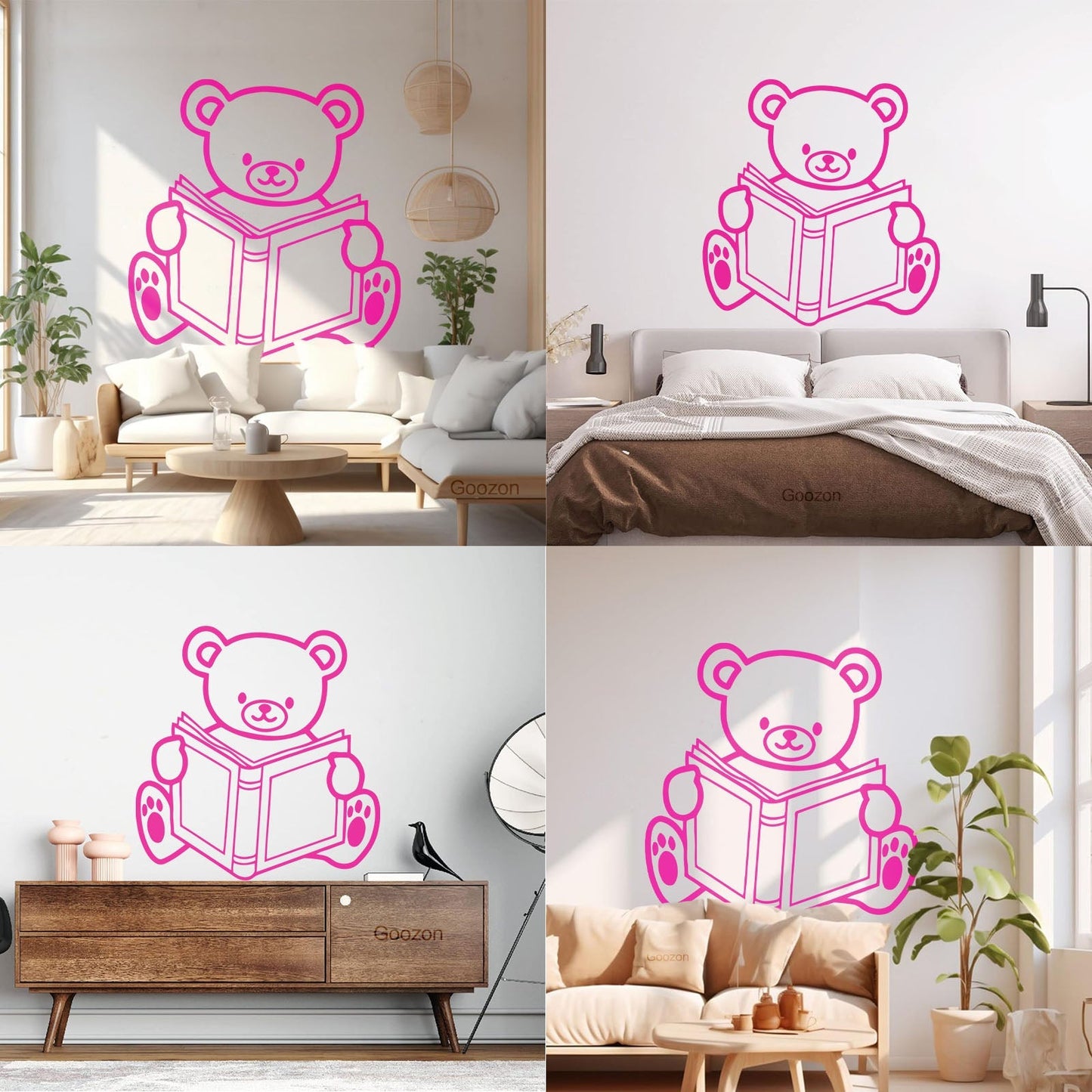 Wall Stickers Teddy Bear Book Abc Study Kids Nursery Tattoo Culture