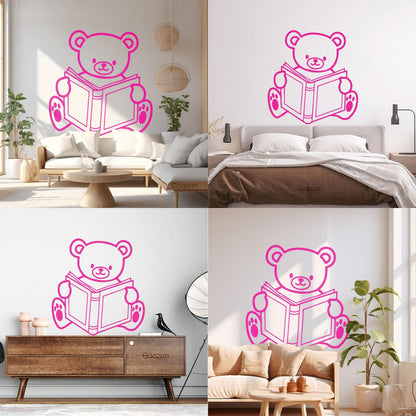 Wall Stickers Teddy Bear Book Abc Study Kids Nursery Tattoo Culture