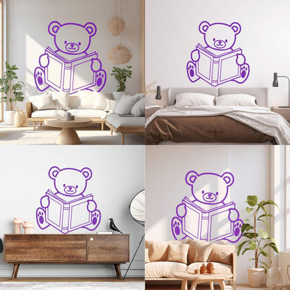 Wall Stickers Teddy Bear Book Abc Study Kids Nursery Tattoo Culture