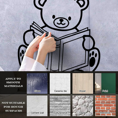 Wall Stickers Teddy Bear Book Abc Study Kids Nursery Tattoo Culture