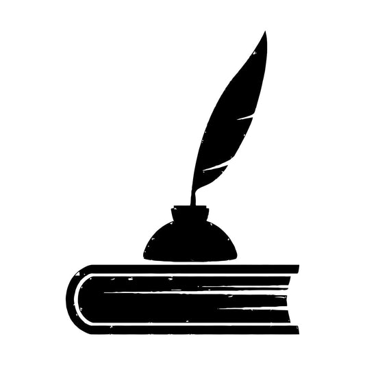 Book And Pen Reading Bookstore Vinyl Art Sticker Self Adhesive